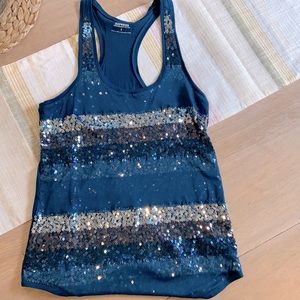 Express sequin racer back tank M.